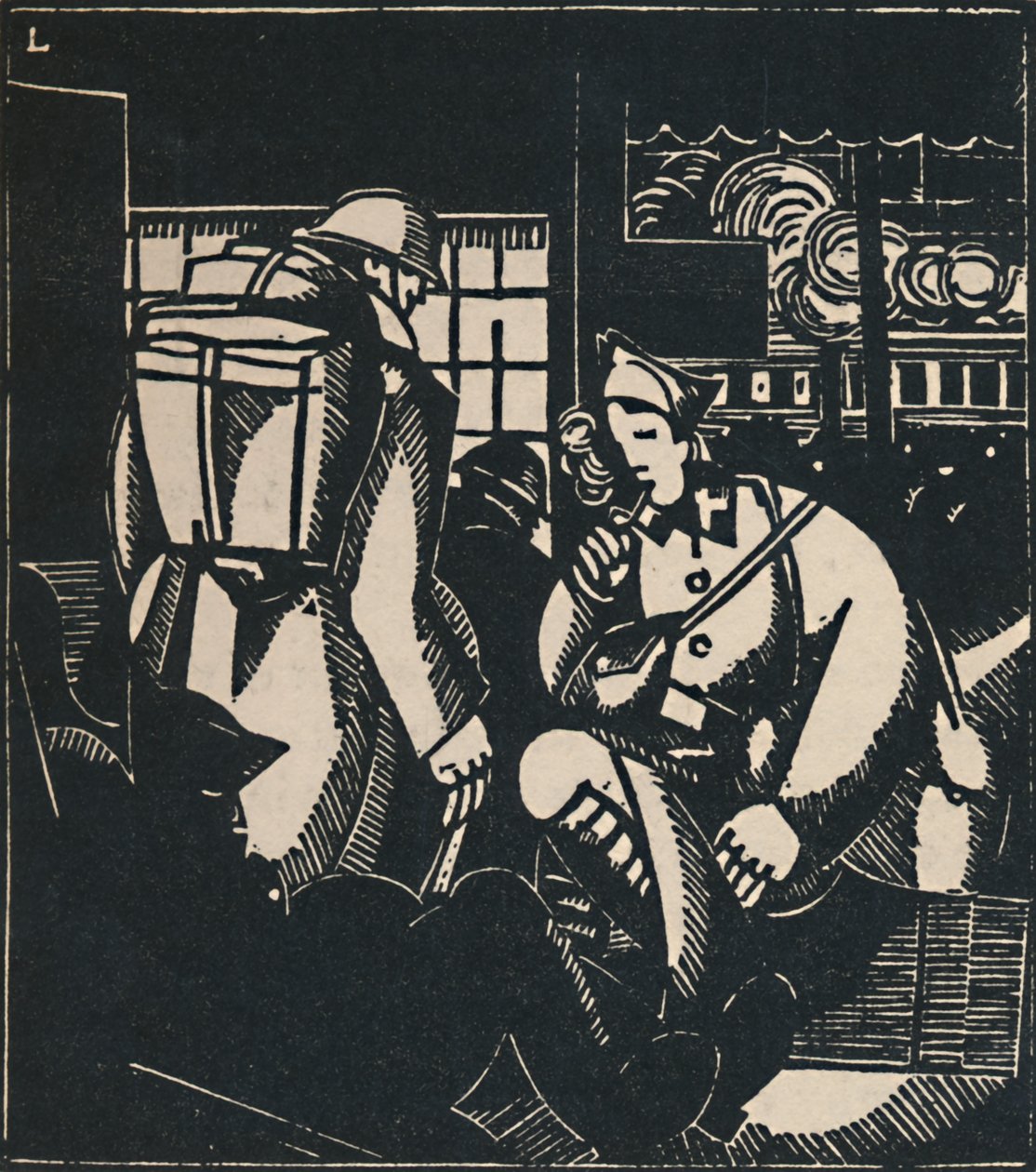 Katonák az állomáson, 1919 alkotó: Jean Emile Laboureur