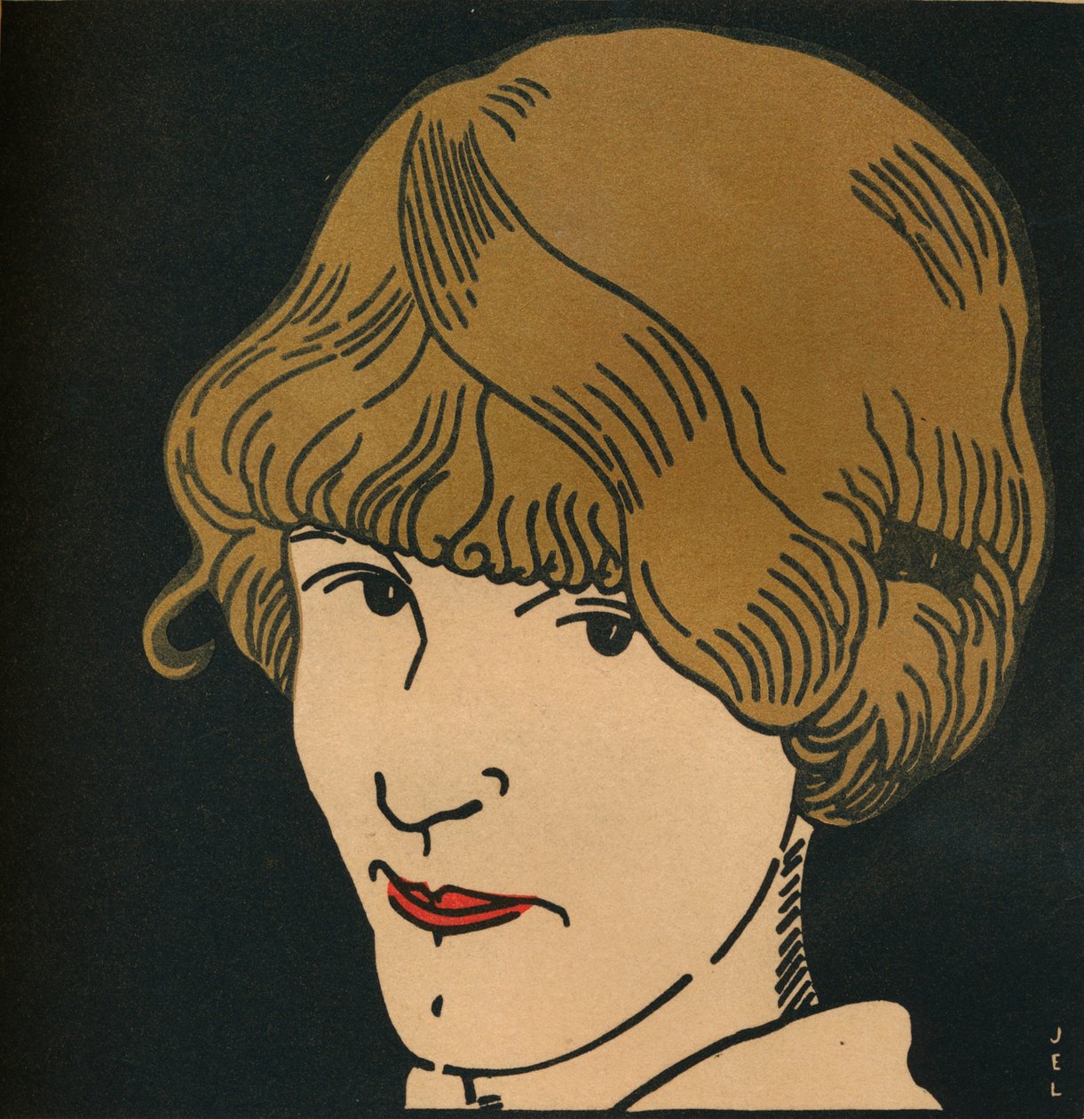 Arany hajmaszk, 1912 alkotó: Jean Emile Laboureur