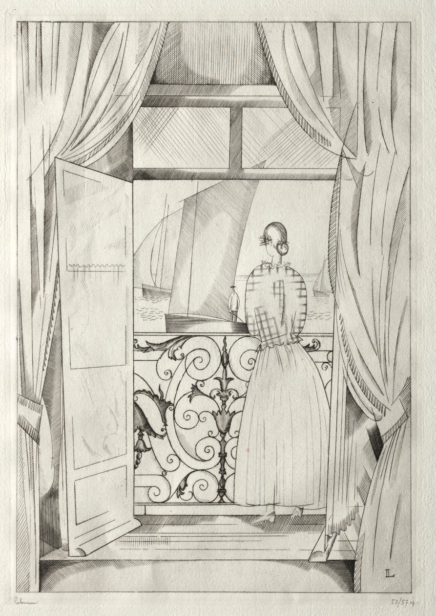Erkély a tenger felett alkotó: Jean Emile Laboureur