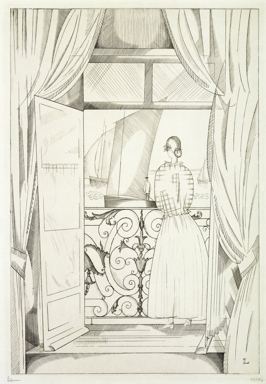 Az erkély a tenger felett; Le Balcon sur la Mer alkotó: Jean Emile Laboureur