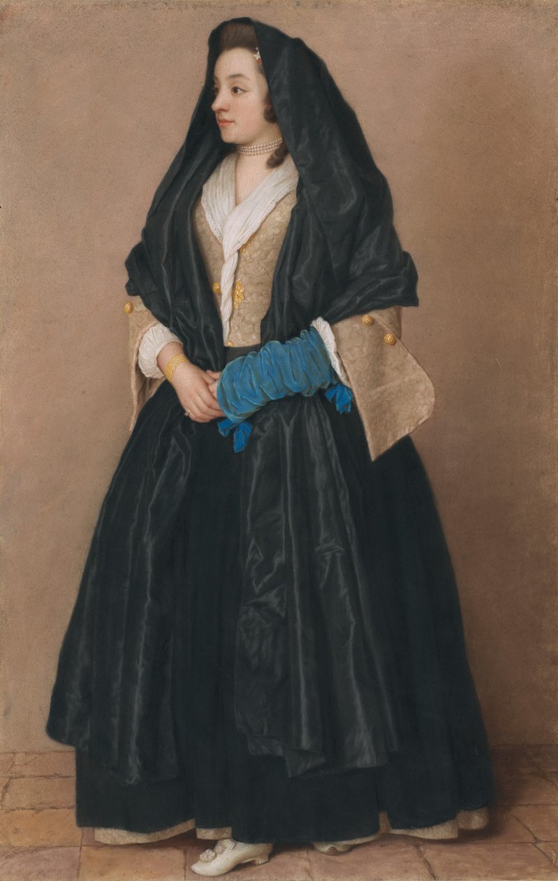 Egy elegáns fiatal nő máltai jelmezben alkotó: Jean Étienne Liotard