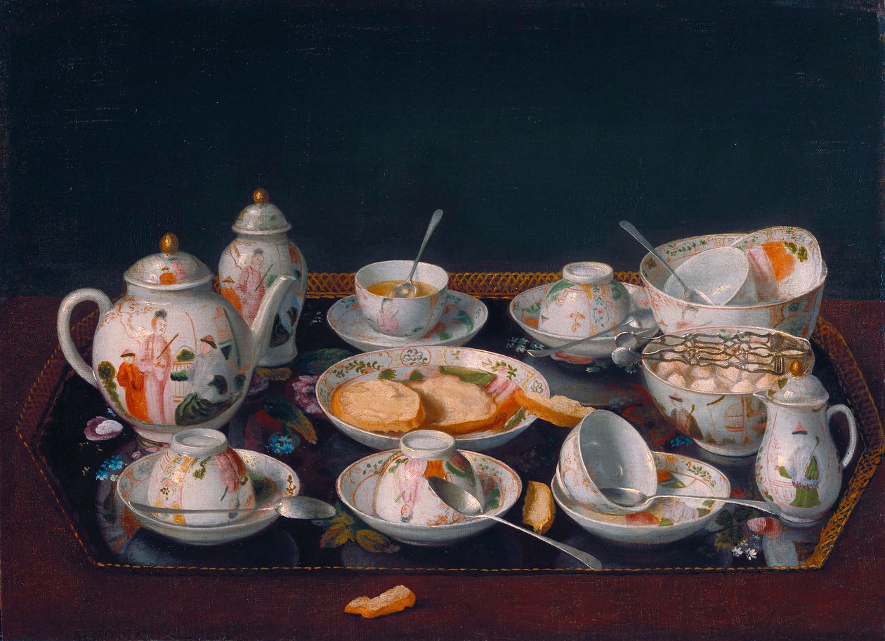 Német: Csendélet kávéscsészékkel (japán teáskészlet) Csendélet: teáskészlet alkotó: Jean Étienne Liotard