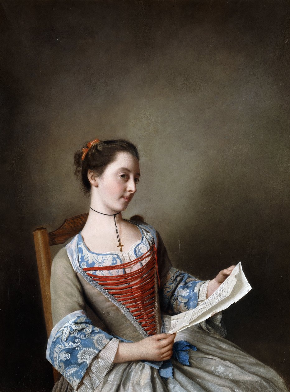 La Belle Liseus: Miss Susanna Lewis portréja ülve, egy lyonnaise-i parasztjelmezben, alkotó: Jean Étienne Liotard