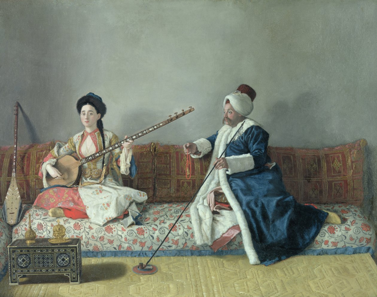 Monsieur Levett és Mademoiselle Helene Glavany török ​​kosztümben alkotó: Jean Étienne Liotard