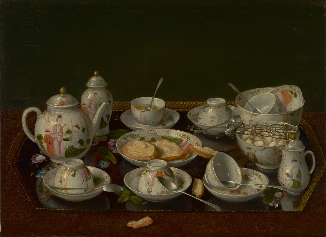 Csendélet: Teáskészlet, 1781–1783 körül (olaj, vászon, táblára szerelve) alkotó: Jean Étienne Liotard