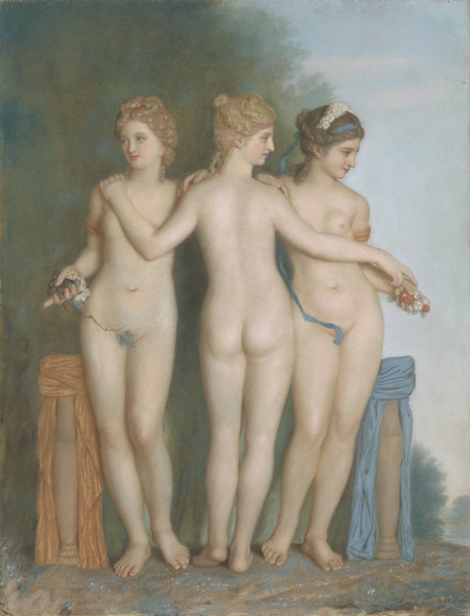 A három grácia a római Galleria Borghese antik márványcsoportja után alkotó: Jean Étienne Liotard