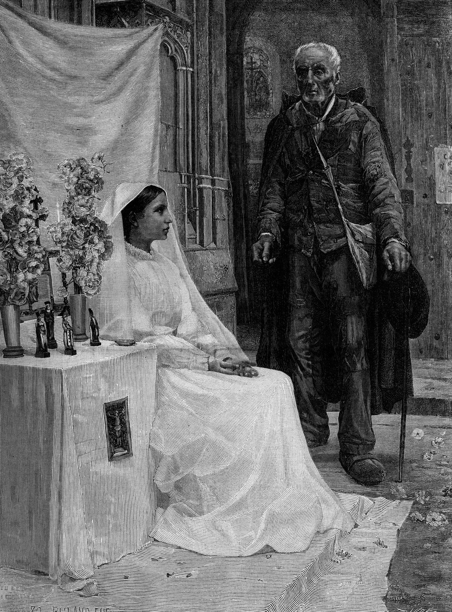 Istennek ajánlani. Metszet Jean Eugene Buland (1852-1926) festménye után. 19. század. A „The Illustrous World”” 1240. számában, január 1-jén alkotó: Jean Eugene Buland