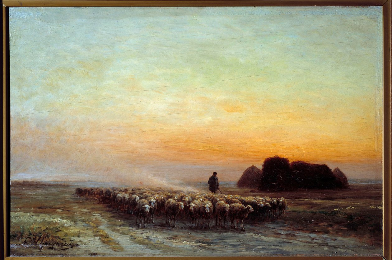 Birkacsorda a porban. Jean Ferdinand Chaigneau (1830-1906) festménye alkotó: Jean Ferdinand Chaigneau