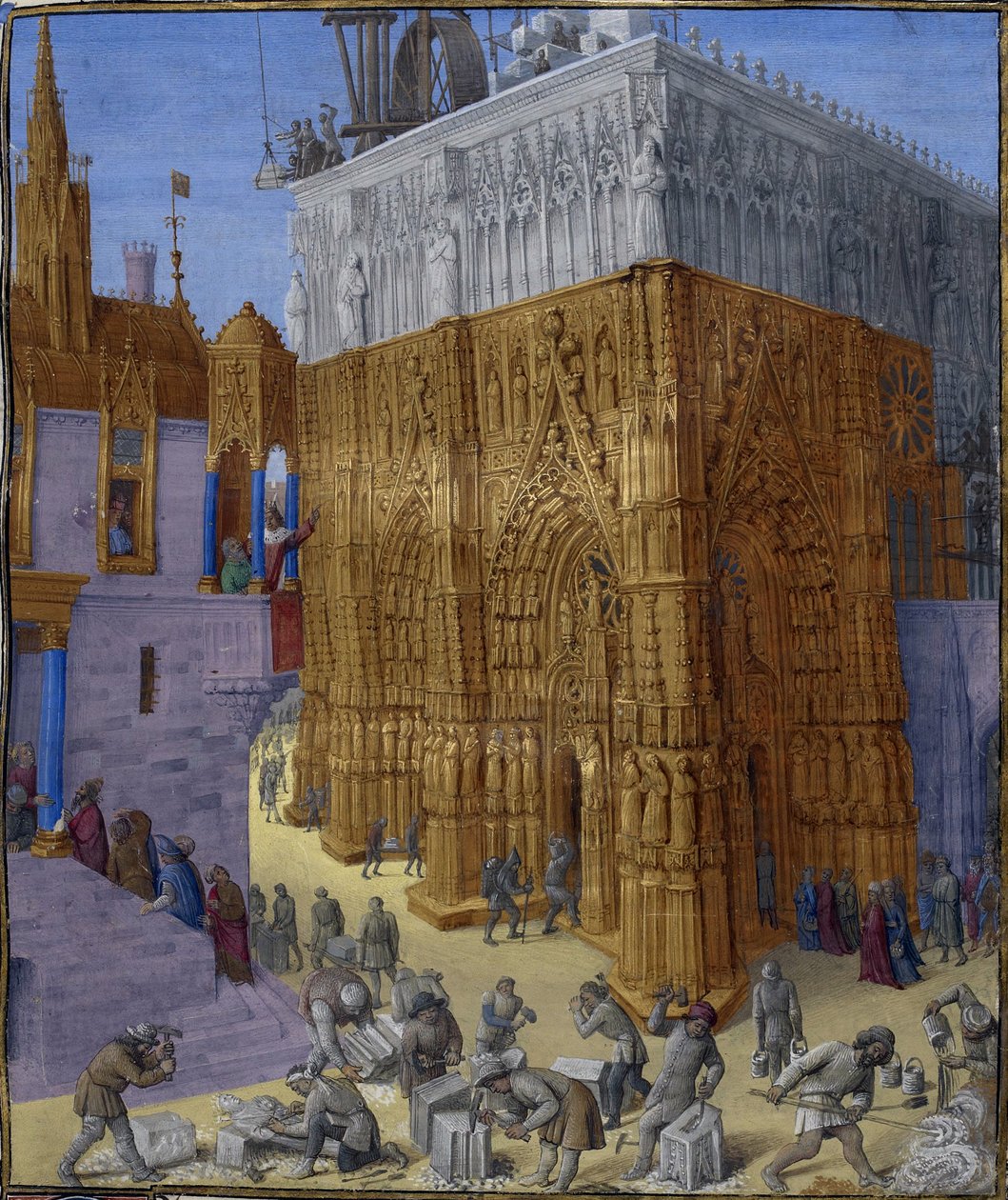 A jeruzsálemi templom építése alkotó: Jean Fouquet