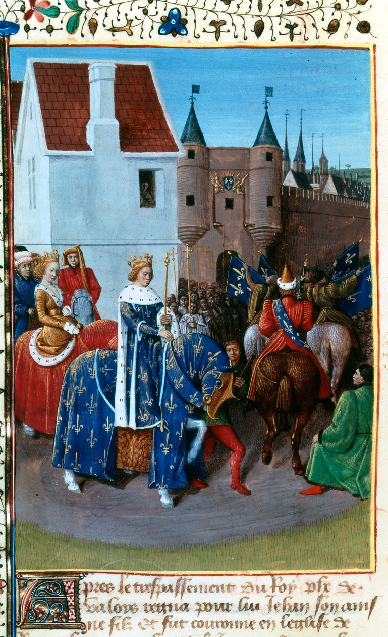János belépése Párizsba, 14. század, 1455-1460. alkotó: Jean Fouquet