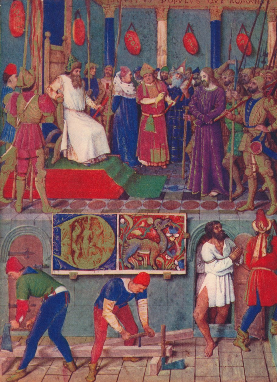 Jézus Poncius Pilátus előtt, 1455, 1939 alkotó: Jean Fouquet