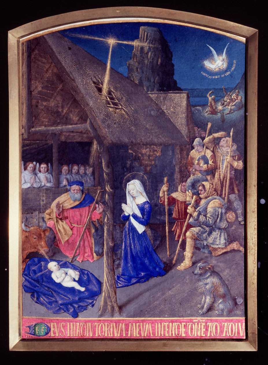 A Madonna napjai: A pásztorok születése és imádása Miniatűr Jean Fouquet (1420-1481) „Les Hours d