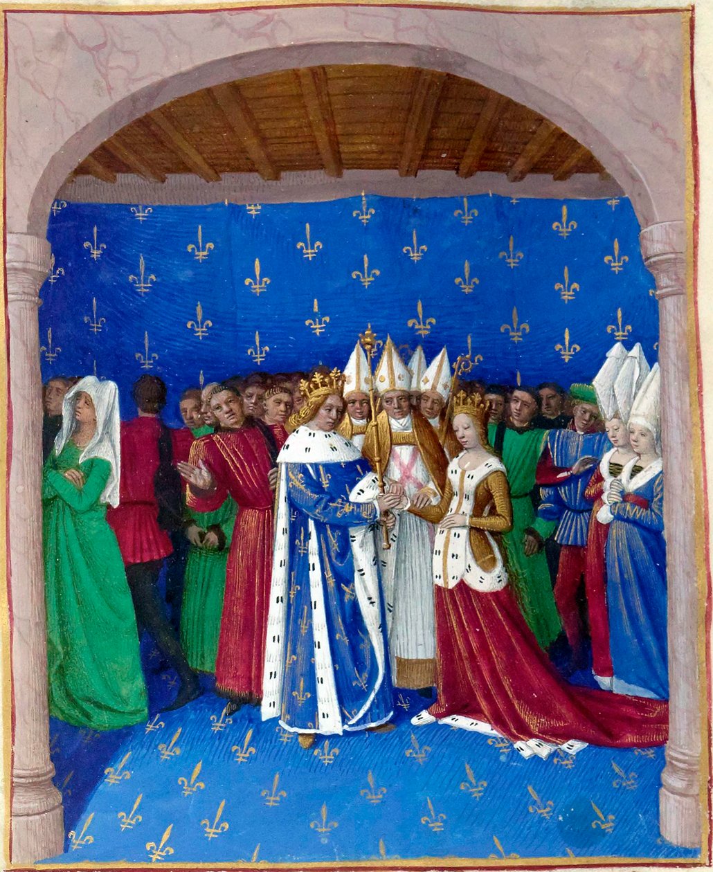 IV. Károly és Marie de Luxembourg házassága alkotó: Jean Fouquet