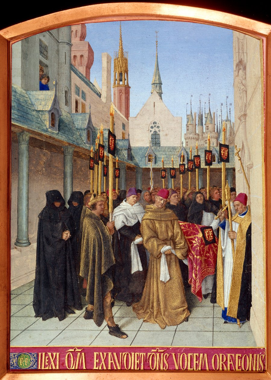Miniatűr temetési jelenet Jean Fouquet (1420-1481) „Les Heures d