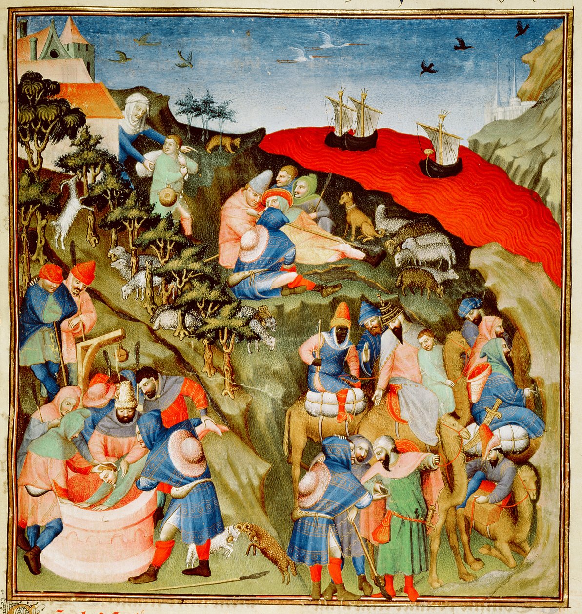 Ms Fr.247 f.25 József története, illusztráció, az  alkotó: Jean Fouquet