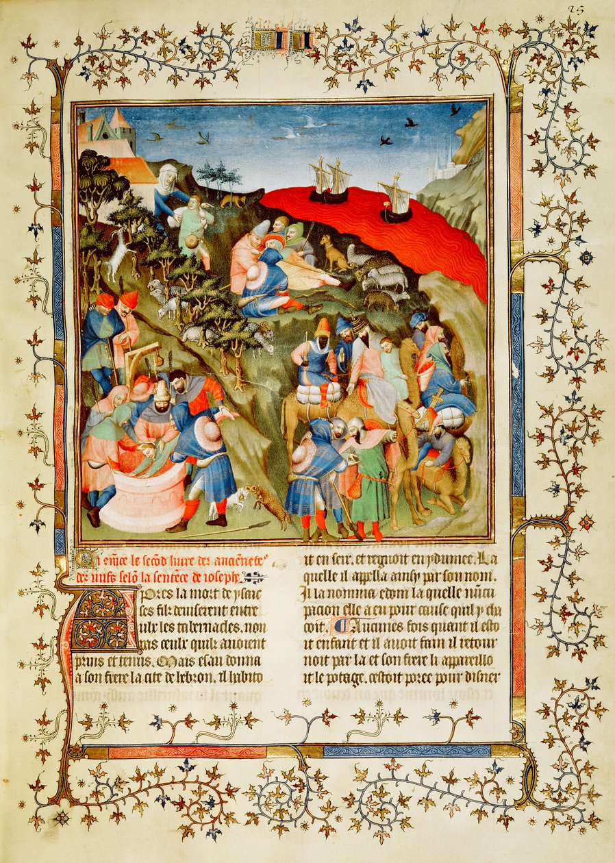Ms Fr.247 f.25 József története, illusztráció, az  alkotó: Jean Fouquet