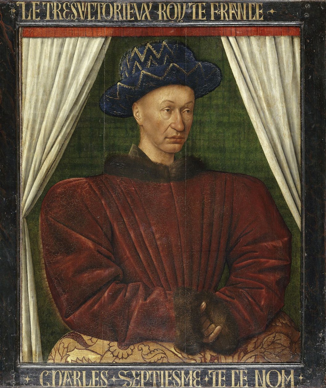 VII. Károly francia király portréja alkotó: Jean Fouquet