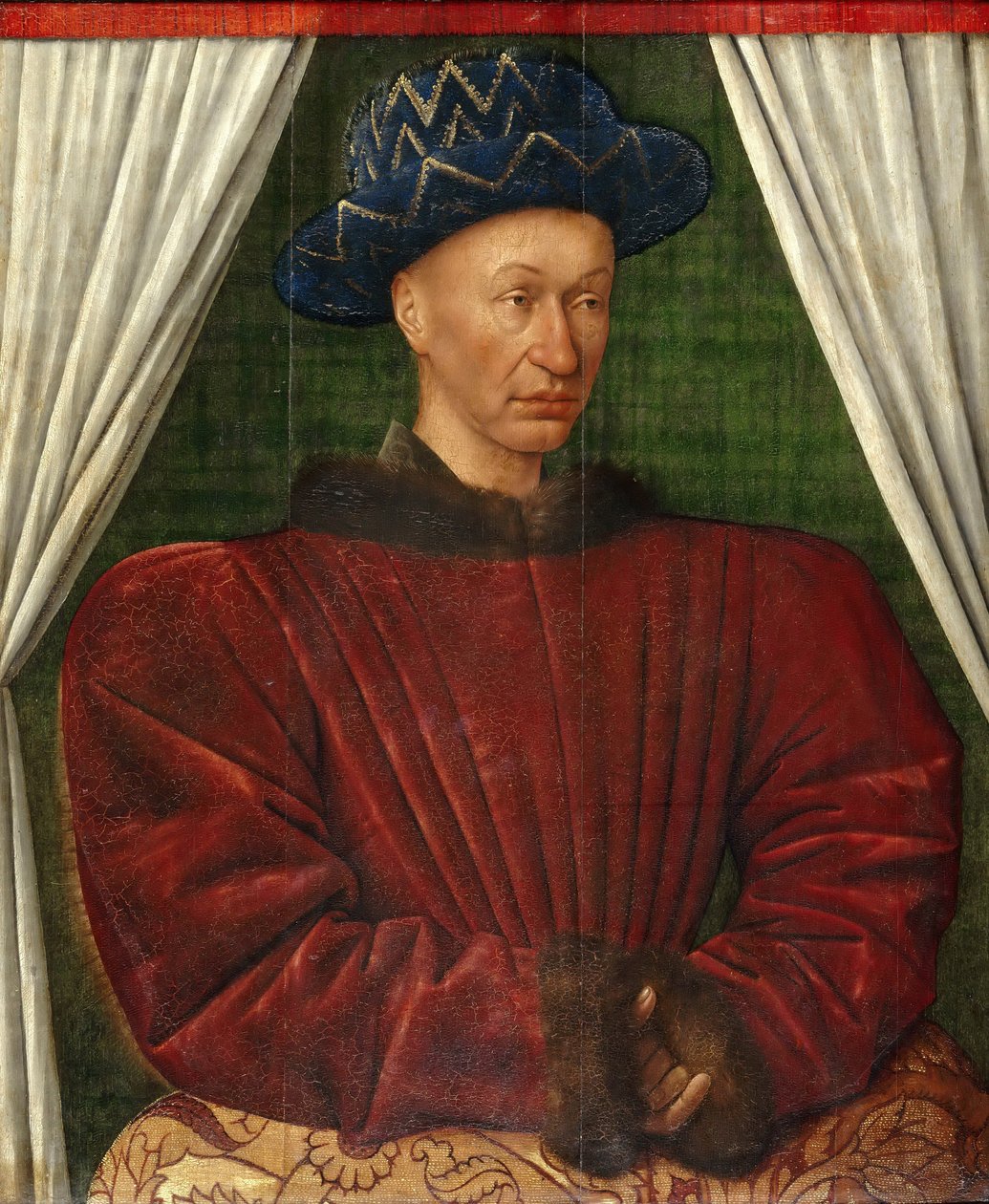 VII. Károly francia király portréja, 1445-1450 alkotó: Jean Fouquet