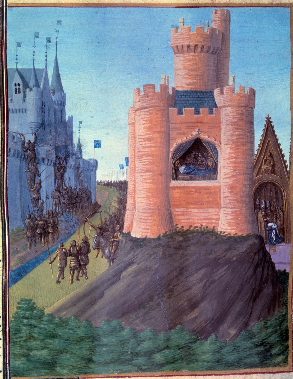 Avignon ostroma (1226). Lajos halála VIII. Szent Lajos koronázása (IX. Lajos). Miniatűr Jean Fouquet „" Grandes Chronicles de France" (251v) című művében alkotó: Jean Fouquet