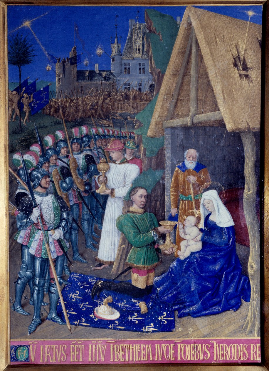 A bölcsek imádása miniatűr Jean Fouquet (1420-1477/1481) "Etienne Chevalier órakönyvéből". alkotó: Jean Fouquet