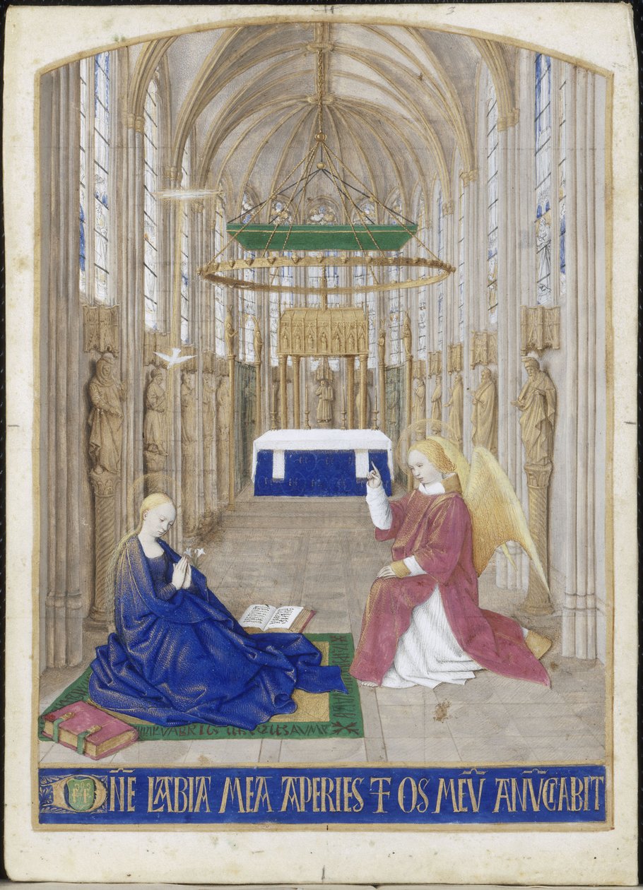 Étienne Chevalier Angyali üdvözlet órái alkotó: Jean Fouquet