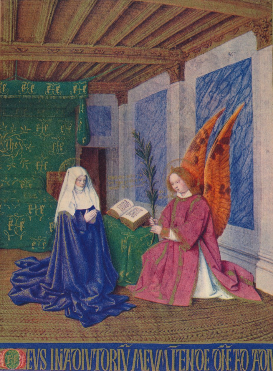 A második angyali üdvözlet, c1455, 1939 alkotó: Jean Fouquet