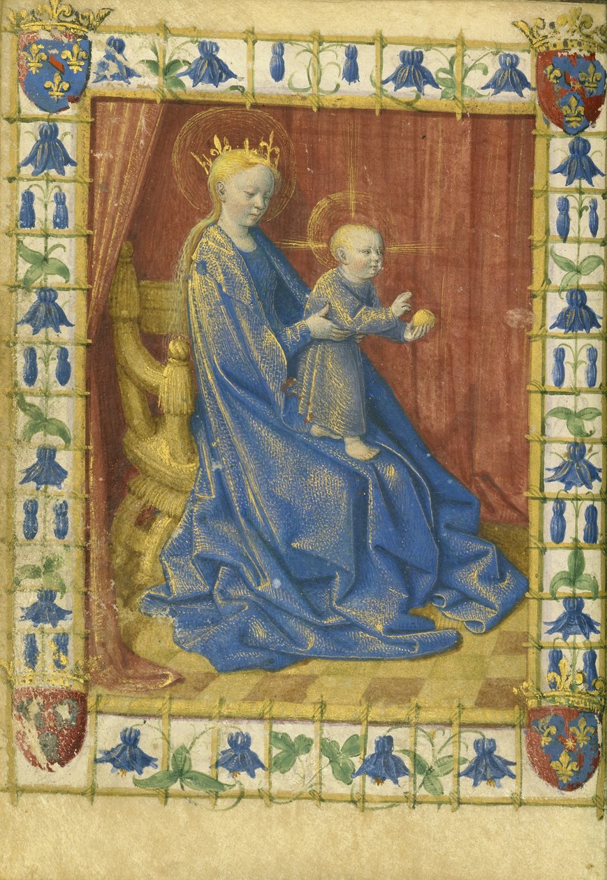 A Szűz és a gyermek trónoló Simon de Varie óráiból alkotó: Jean Fouquet