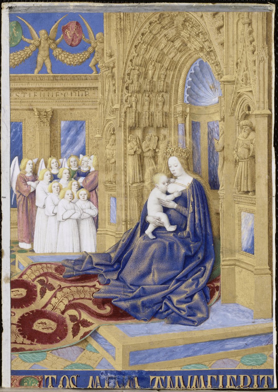 A Szűz és a Gyermek a Hours of Étienne Chevalier trónra került alkotó: Jean Fouquet