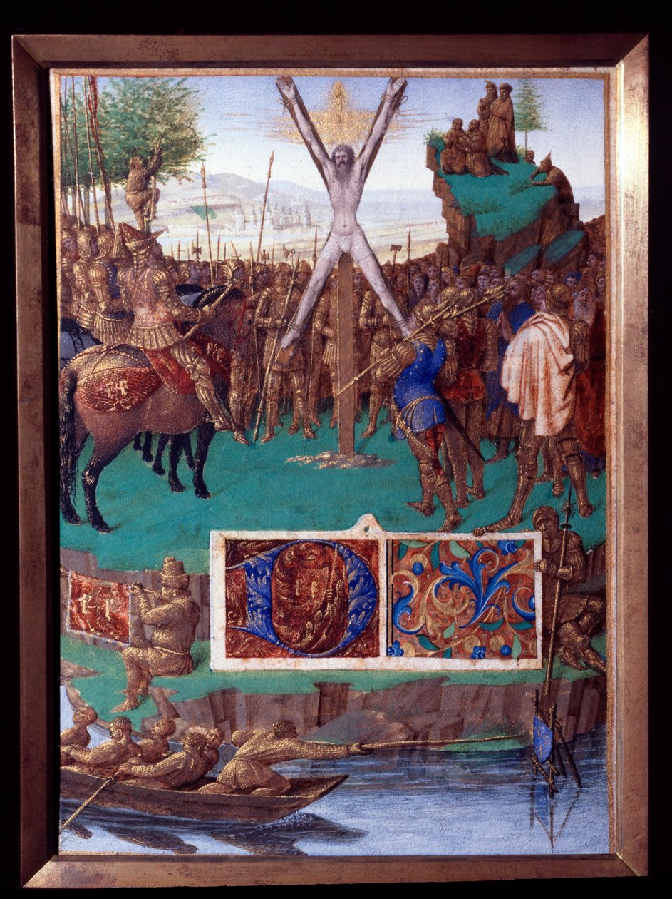 Szent András mártírja keresztre feszíti Jean Fouquet (1420-1477/1481) Stephen Chevalier óráinak könyvéből vett miniatűrt alkotó: Jean Fouquet