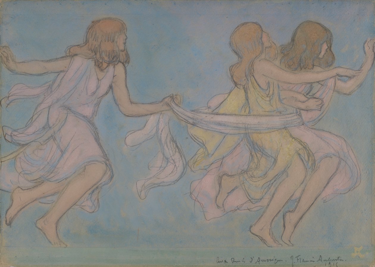 Gyermekek játszanak, 1915. alkotó: Jean Francis Auburtin