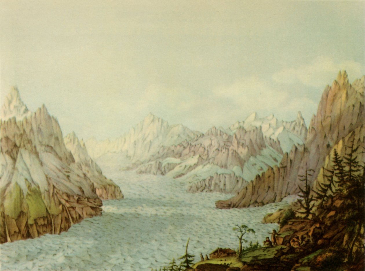 "The Mer de Glace vagy Glacier des Bois", 1787, 1946. alkotó: Jean Francois Albanis de Beaumont