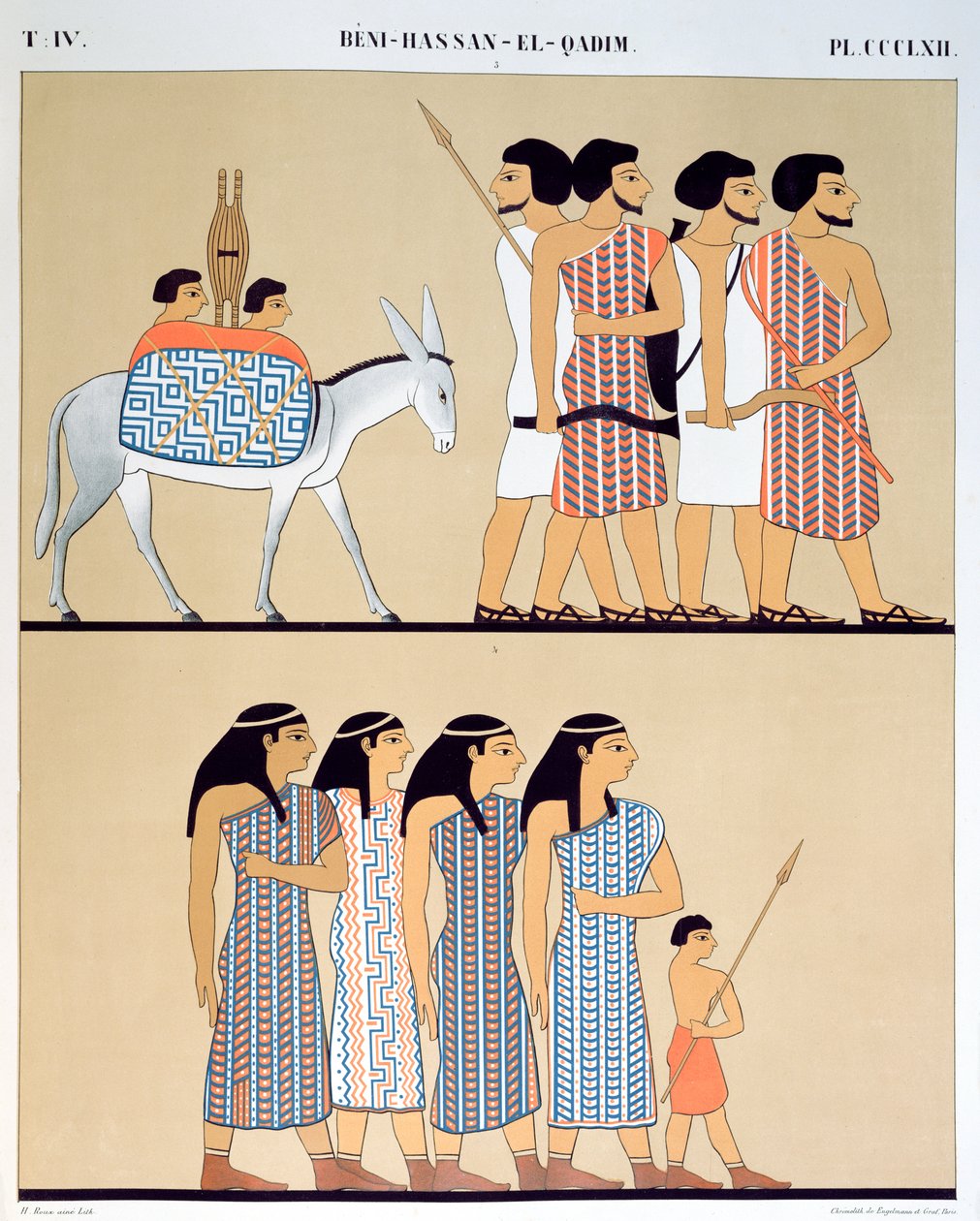 Nevothph sírjának freskója Beni-Hassan-El-Qadimban (Beni Hasan), 1835-45 alkotó: Jean Francois Champollion