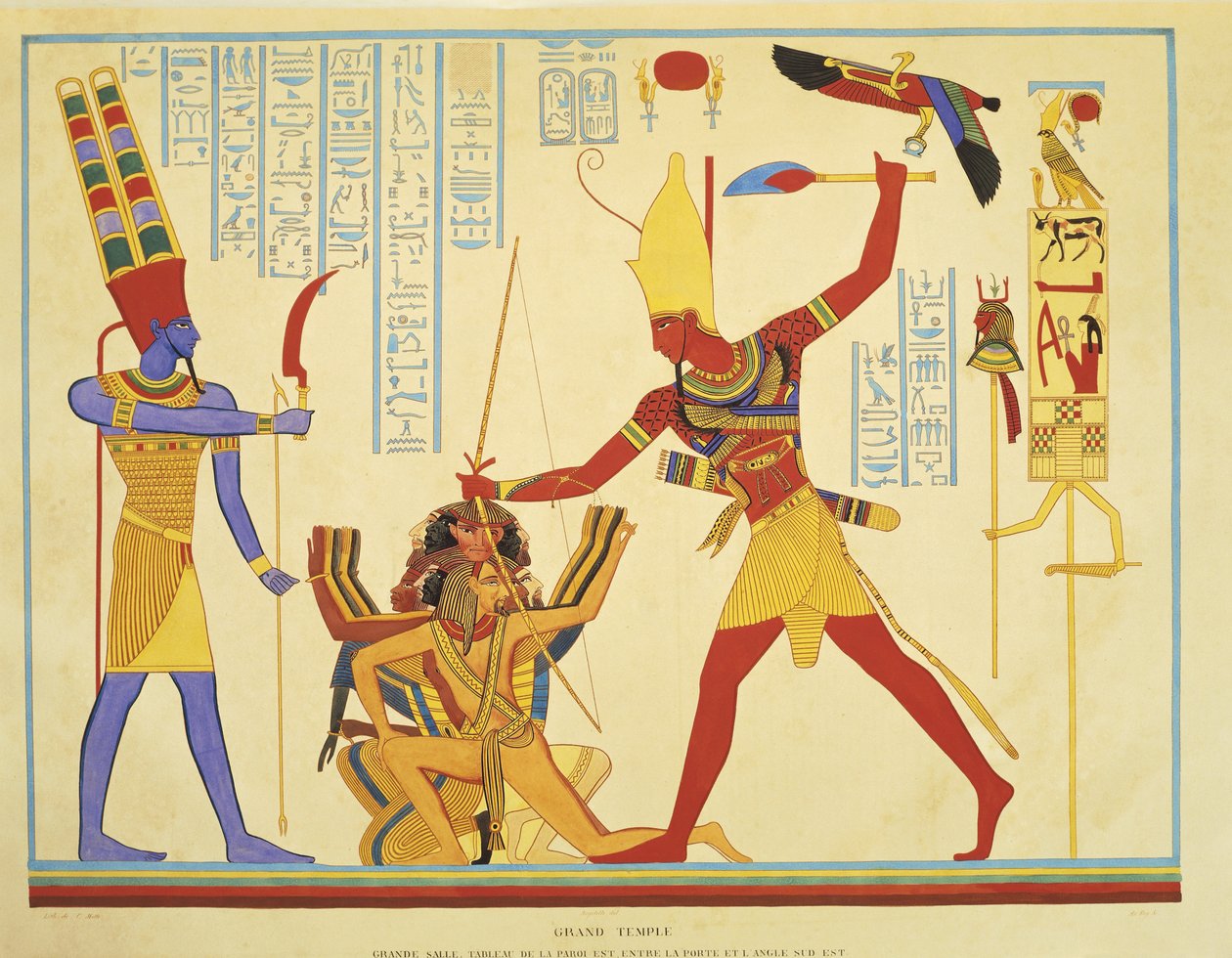 J. F. Champollion freskóinak reprodukciója az Abu Simbel templomban alkotó: Jean Francois Champollion