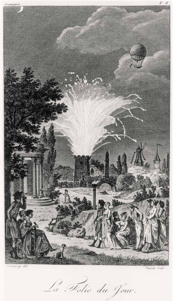 Tűzijáték a Jardin de Tivoliban, 1826 körül alkotó: Jean Francois Garneray