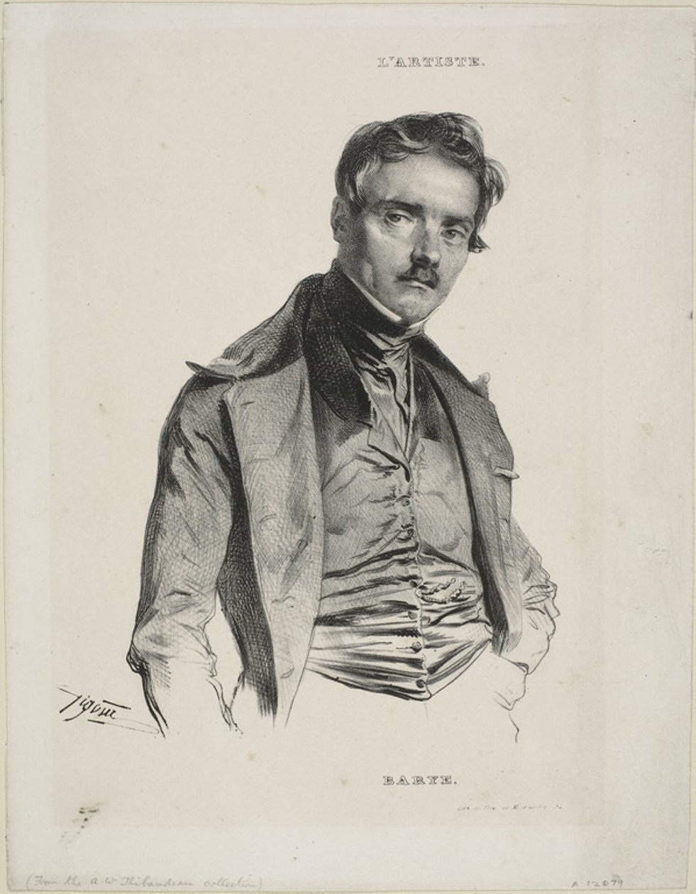 Antoine-Louis Barye szobrász portréja alkotó: Jean Francois Gigoux