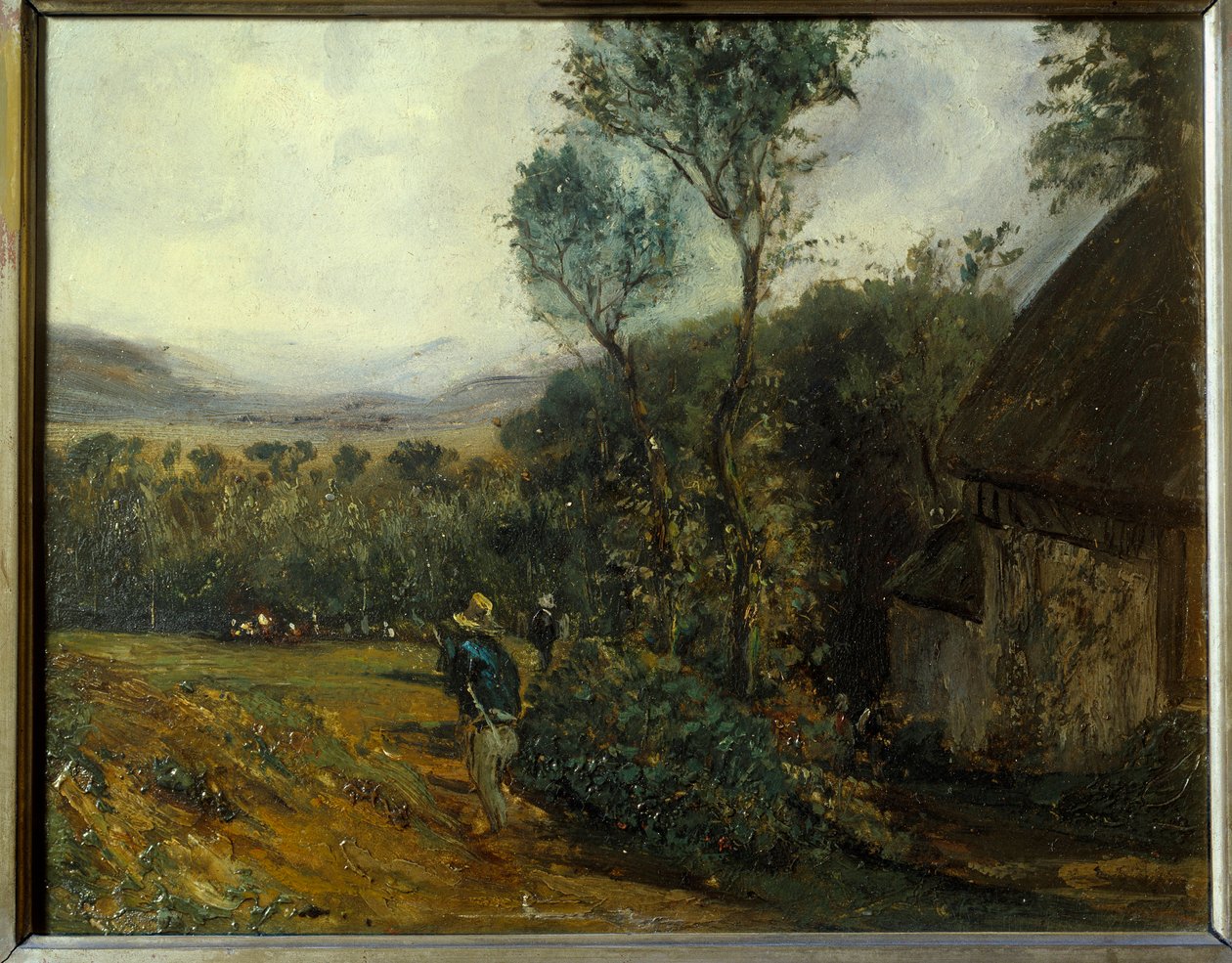 Jean Francois Hue (1751-1823) tanyafestménye 19. század, alkotó: Jean Francois Hue