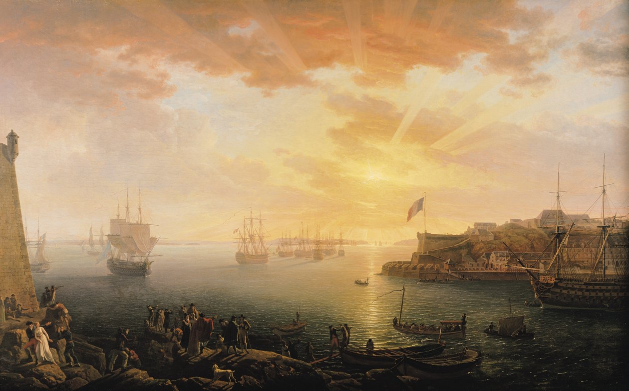 Kilátás a bresti kikötőre, 1796 alkotó: Jean Francois Hue
