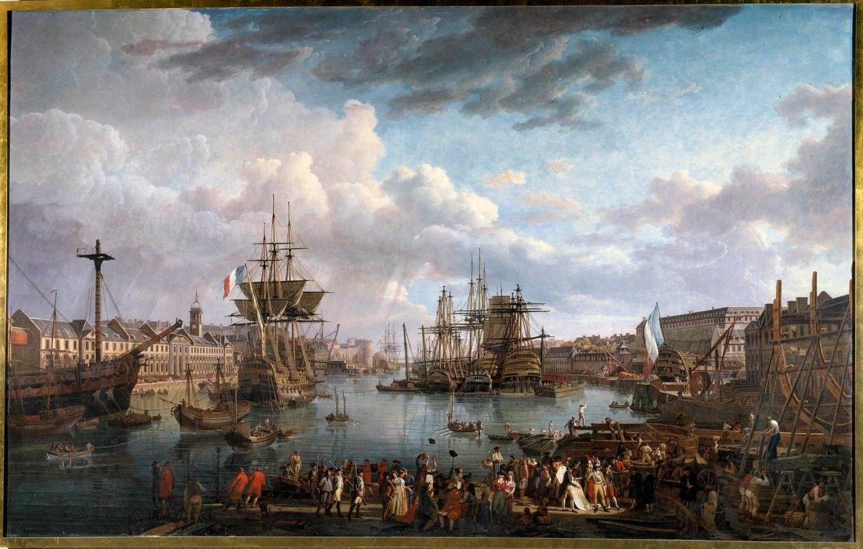 Bresti kikötő látképe a 18. században Jean-Francois Hue (1751-1823) festménye XVIII. alkotó: Jean Francois Hue