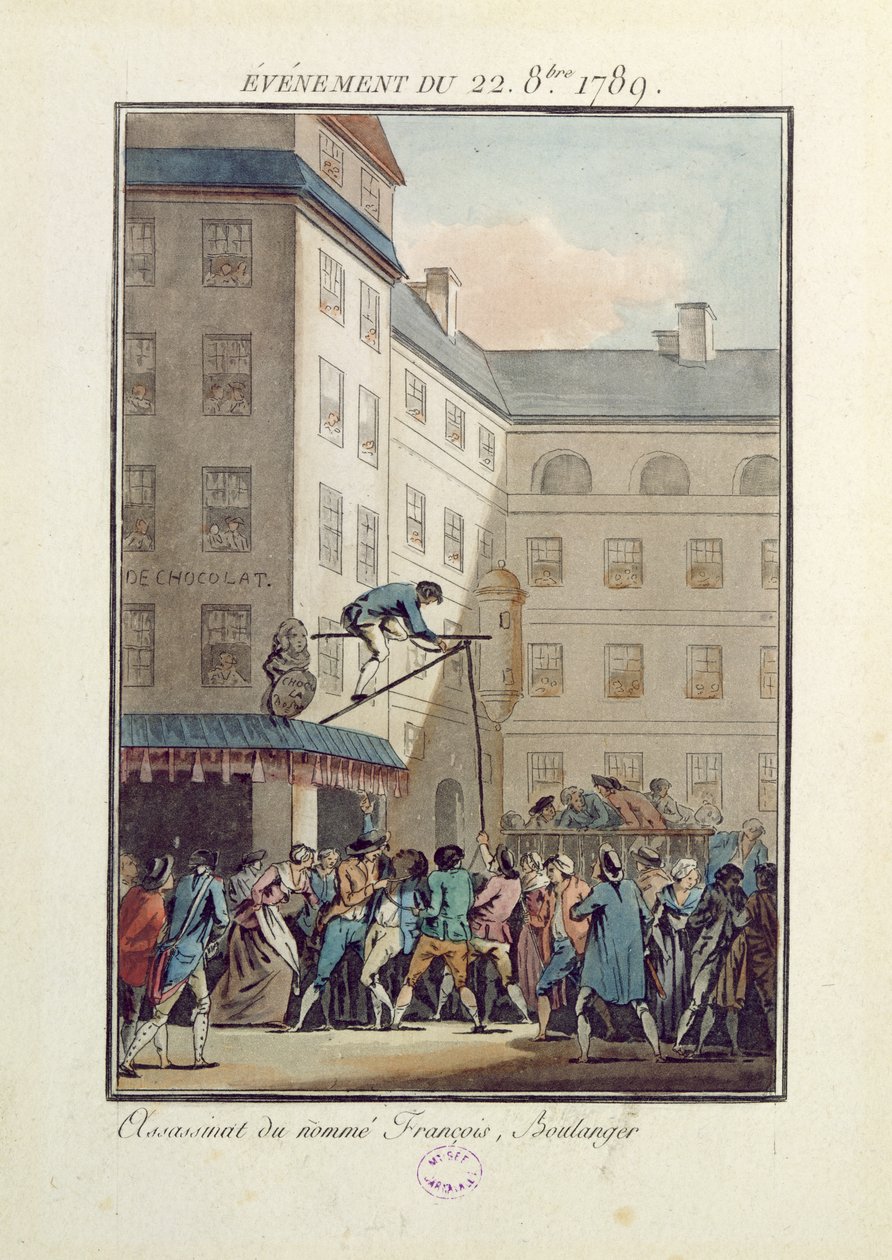 1789. október 22-i események: egy Francois nevű férfi pék felakasztása alkotó: Jean Francois Janinet