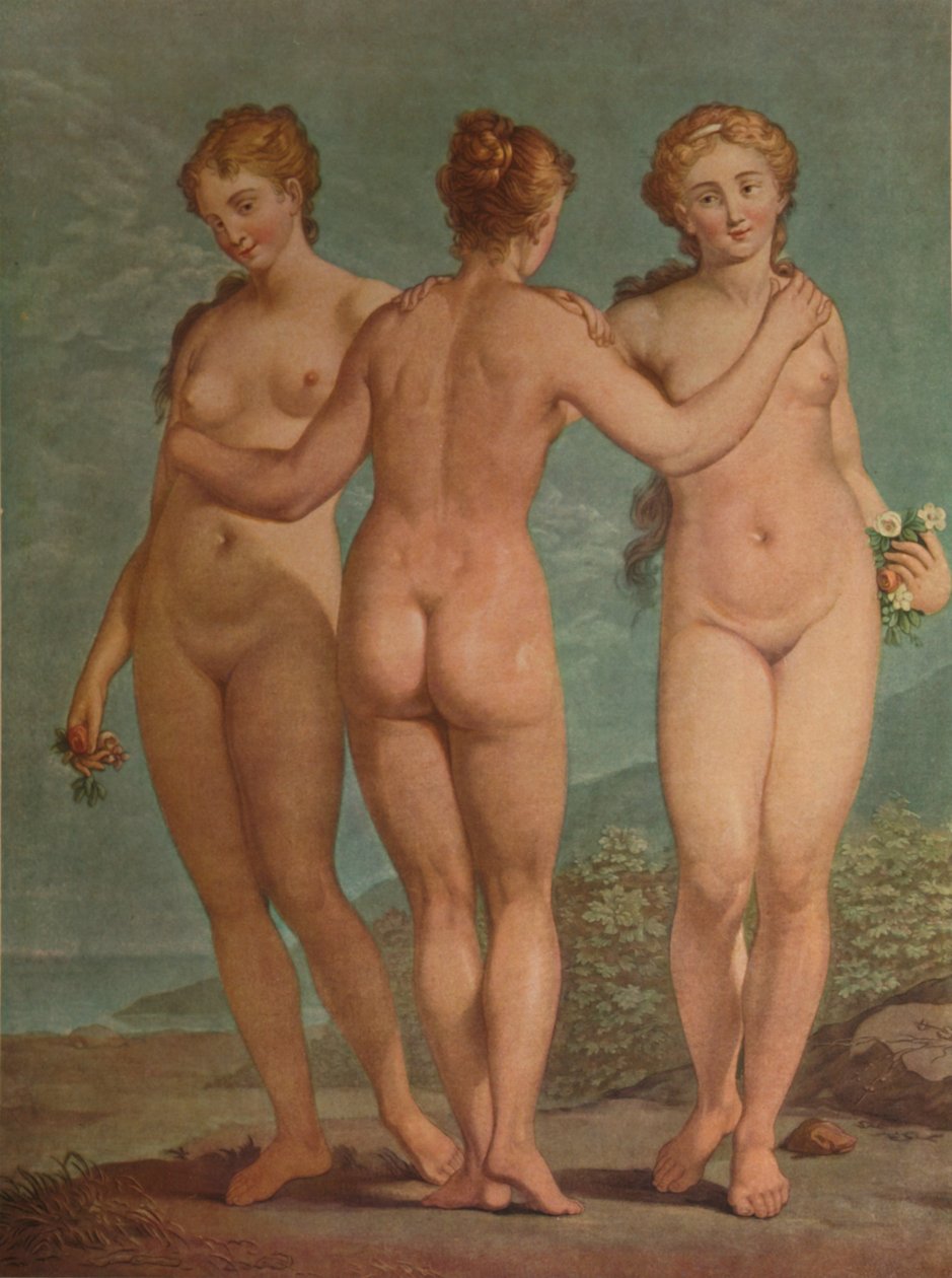 Les Trois Graces, A három grácia, 1785, 1913 alkotó: Jean Francois Janinet