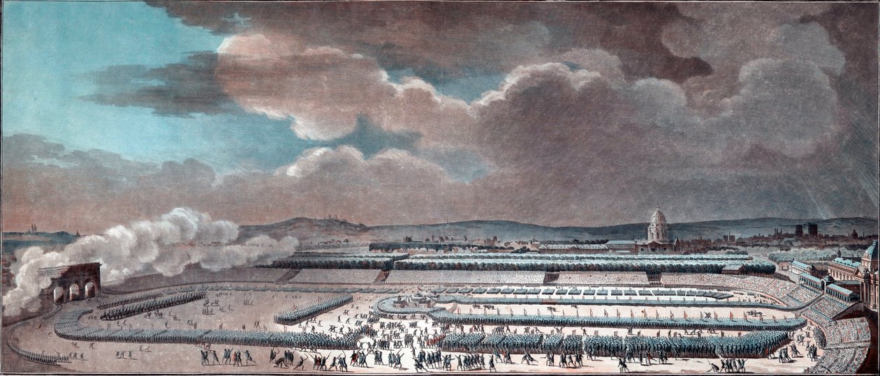 A Föderáció Fesztiválja (az alkotmányos monarchia ünnepe). Párizs, Champ-de-Mars, július 14-én alkotó: Jean Francois Janinet