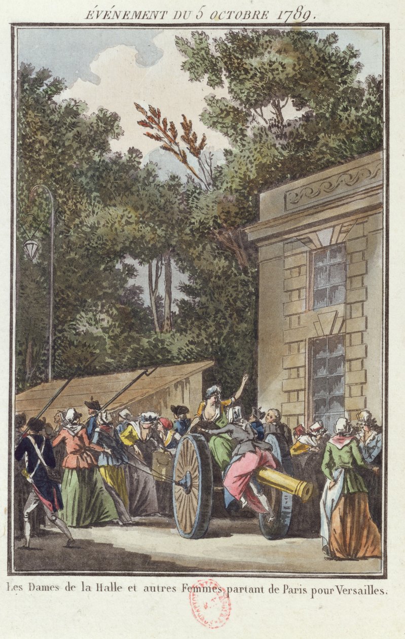 A Les Halles-i nők Versailles-ba vonulnak, 1789. október 5 alkotó: Jean Francois Janinet