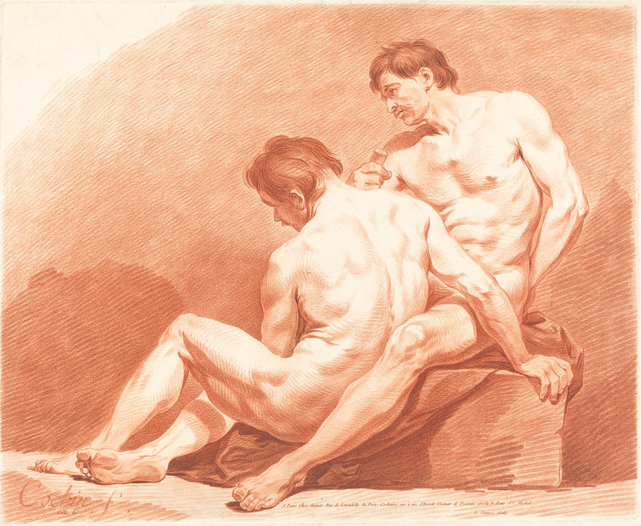 Két férfi akt, c. 1774. alkotó: Jean Francois Janinet