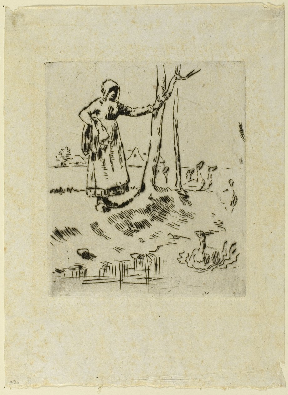 A Girl Minding Geese alkotó: Jean Francois Millet