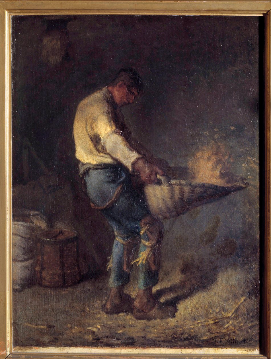 Jean Francois Millet (1814-1875) Vanneur-festménye, 19. századi nap. 0,38x0,29 m alkotó: Jean Francois Millet