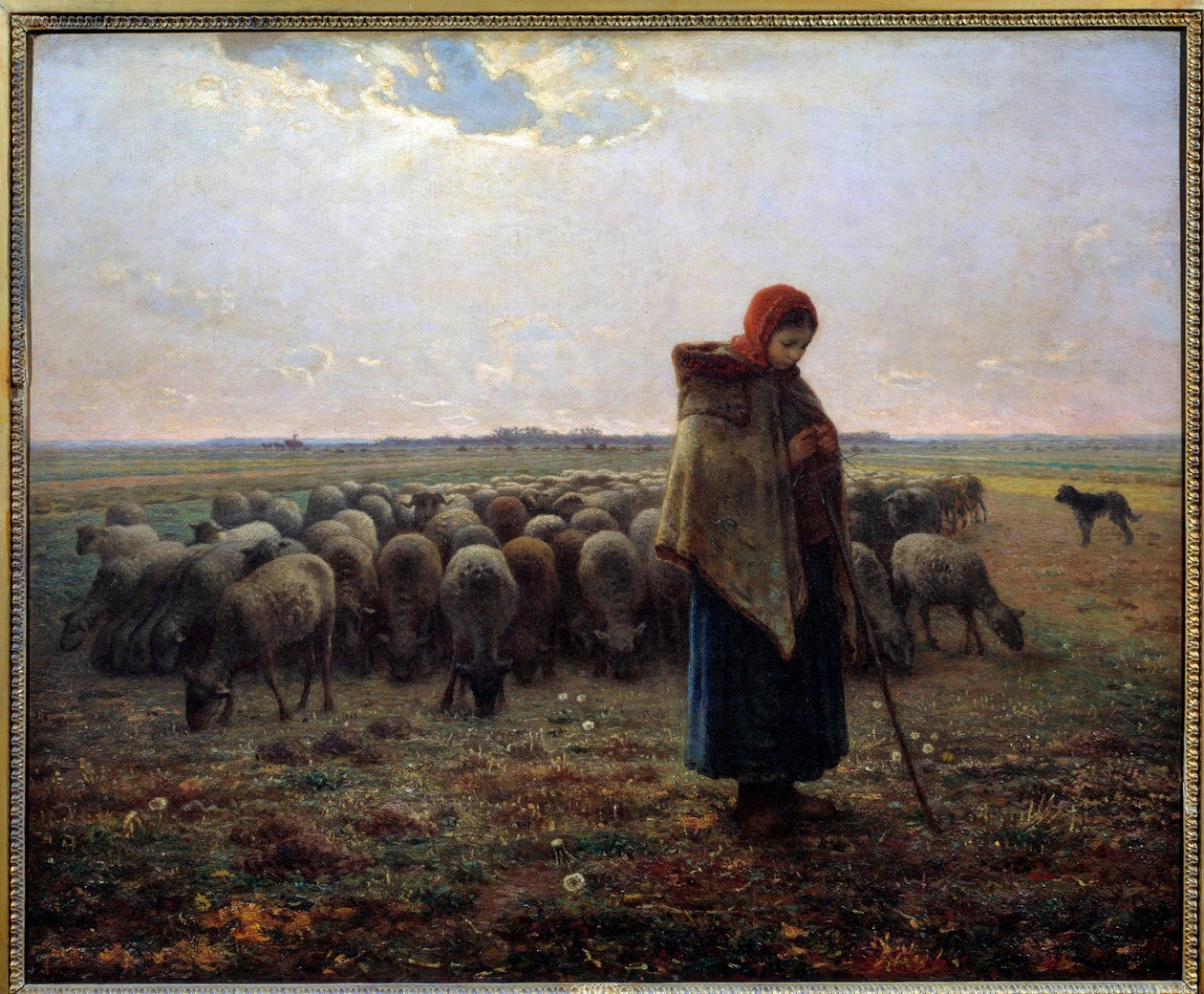 Bergere és juhai a nagy pásztort hívták. Jean Francois Millet (1814-1875) festménye alkotó: Jean Francois Millet