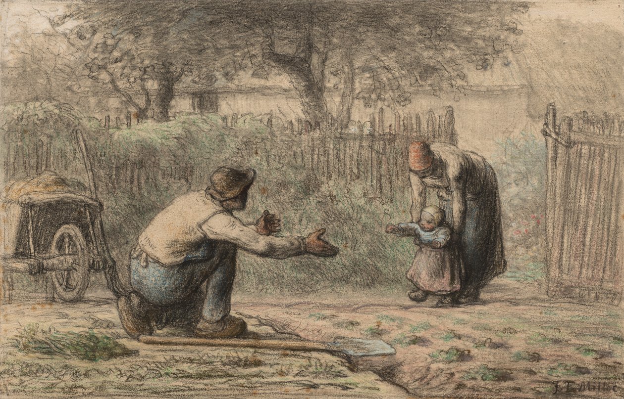 Első lépések, c. 1858-1866. alkotó: Jean Francois Millet