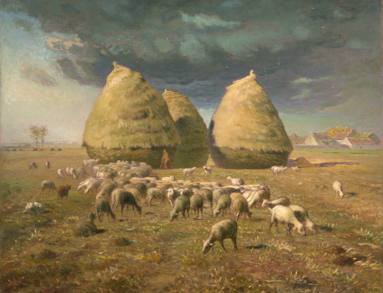 Szénakazalok: ősz, kb. 1874. alkotó: Jean Francois Millet