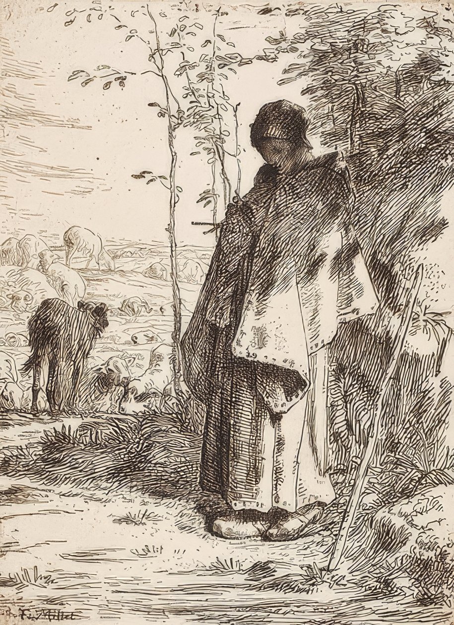 La Grande Bergère (A pásztorlány). 1862 alkotó: Jean Francois Millet