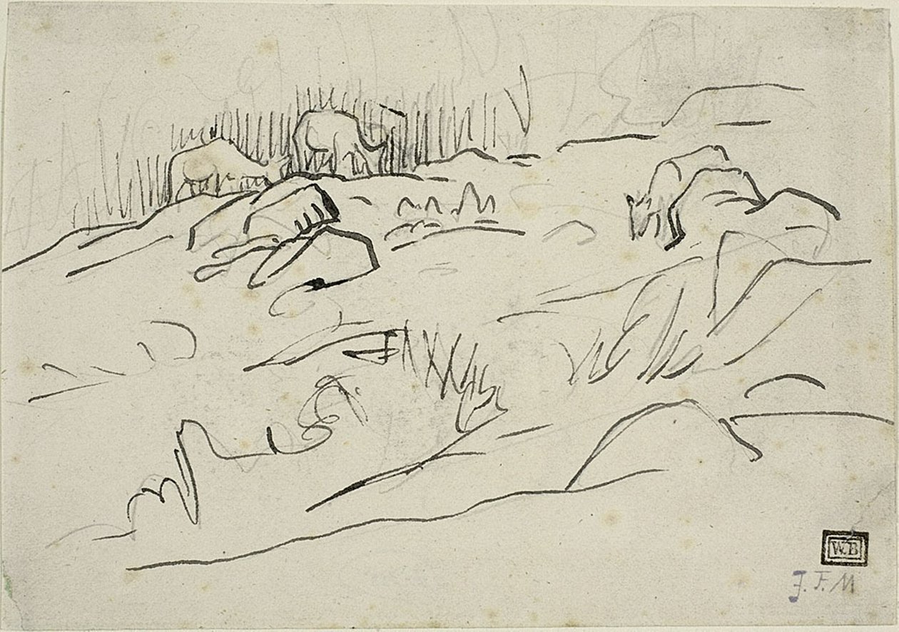 Táj szarvasmarhával alkotó: Jean-Francois Millet
